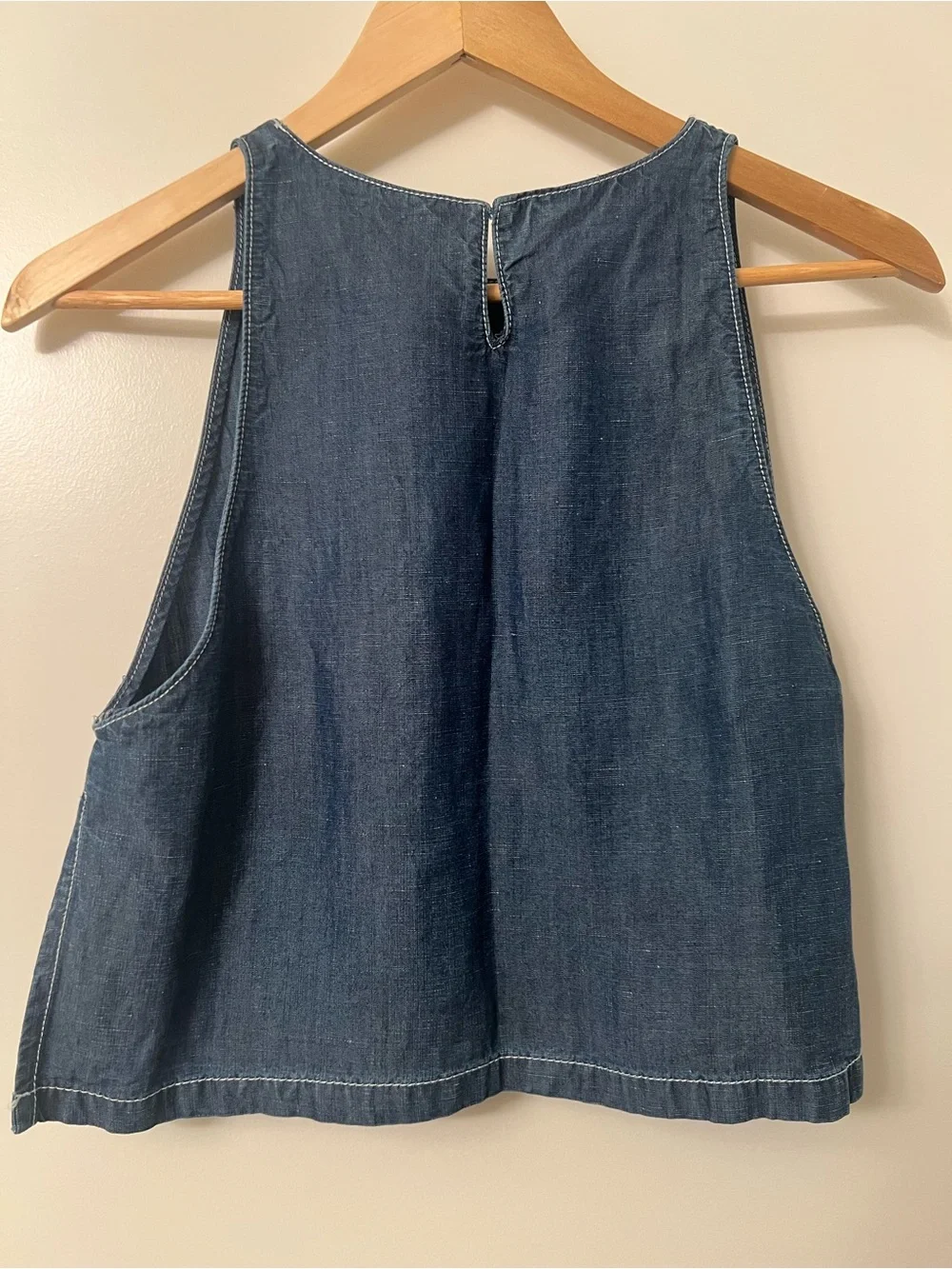 Zara Lyocell‑Linen Denim Top – Size Large - Picture 4 of 8